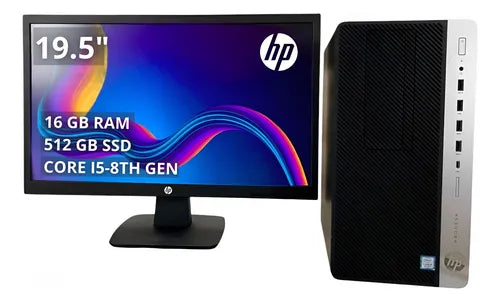 Pc Hp Prodesk 600 G5 I5 8va 16gb + Monitor | Oficina (Reacondicionado)